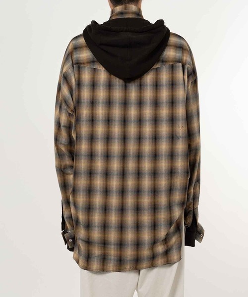 Maison MIHARA YASUHIRO(メゾンミハラヤスヒロ)の「【MIHARAYASUHIRO/ミハラヤスヒロ】SWEAT HOODIE L/S SHIRTS(シャツ/ブラウス・メンズ・ベージュ/ブラック・44/46)」の8枚目の写真
