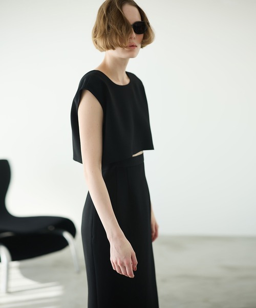 LE CIEL BLEU(ルシェルブルー)の「ハイウエストワンピース / Highwaist Onepiece(ワンピース・レディース・ブラック/グレー・38/36)」の6枚目の写真