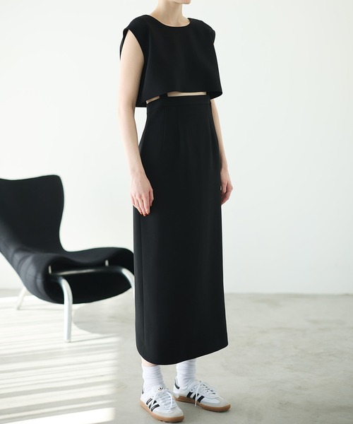 LE CIEL BLEU(ルシェルブルー)の「ハイウエストワンピース / Highwaist Onepiece(ワンピース・レディース・ブラック/グレー・38/36)」の22枚目の写真