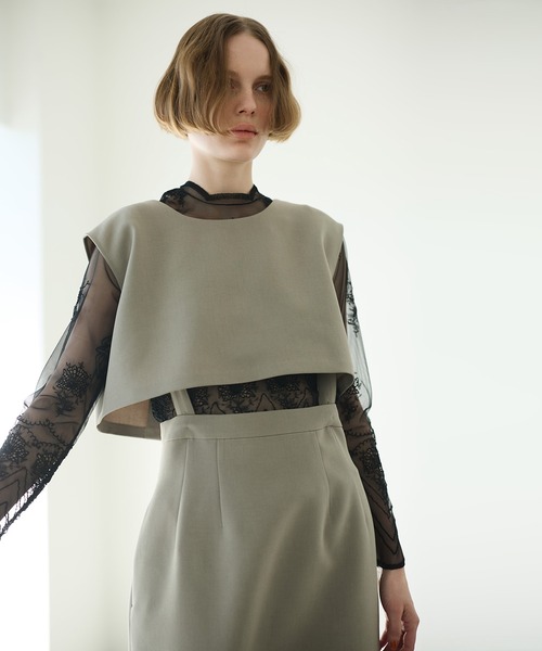 LE CIEL BLEU(ルシェルブルー)の「ハイウエストワンピース / Highwaist Onepiece(ワンピース・レディース・ブラック/グレー・38/36)」の15枚目の写真