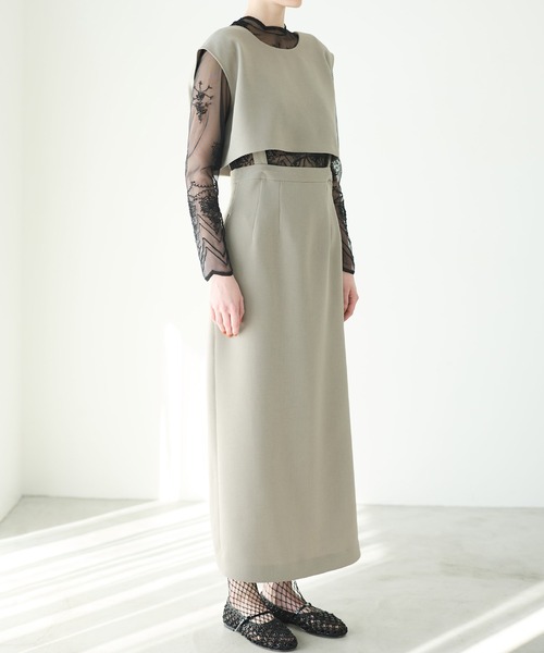 LE CIEL BLEU(ルシェルブルー)の「ハイウエストワンピース / Highwaist Onepiece(ワンピース・レディース・ブラック/グレー・38/36)」の12枚目の写真