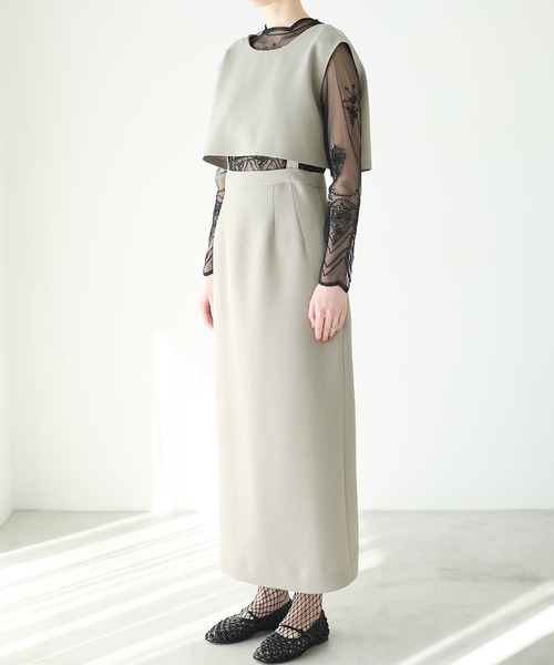 LE CIEL BLEU(ルシェルブルー)の「ハイウエストワンピース / Highwaist Onepiece(ワンピース・レディース・ブラック/グレー・38/36)」の13枚目の写真