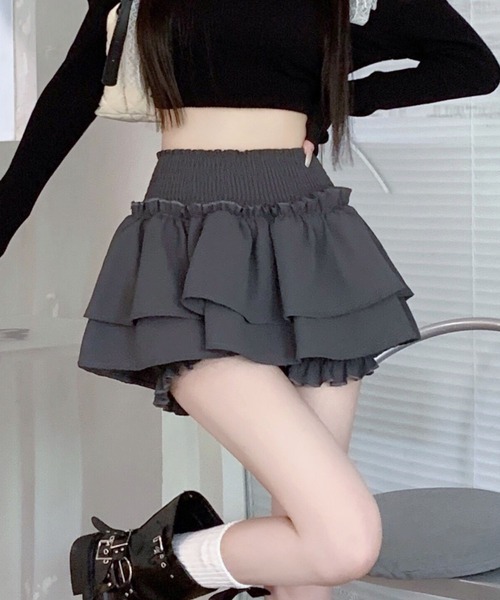 almo(アルモ)の「ティアードフリルミニスカート(se)(スカート・レディース・ブラック/ホワイト・FREE)」の18枚目の写真