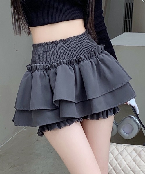 almo(アルモ)の「ティアードフリルミニスカート(se)(スカート・レディース・ブラック/ホワイト・FREE)」の20枚目の写真
