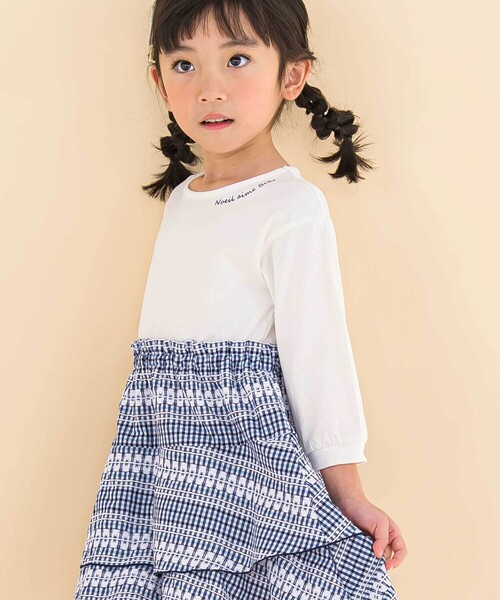 Noeil aime BeBe(ノイユエイムベベ)の「【お揃い】ギンガムティアードドッキングワンピース(80~130cm)(ワンピース・キッズ・ブルー系その他2/ピンク系その他・110cm/120cm/100cm/130cm/90cm)」の8枚目の写真