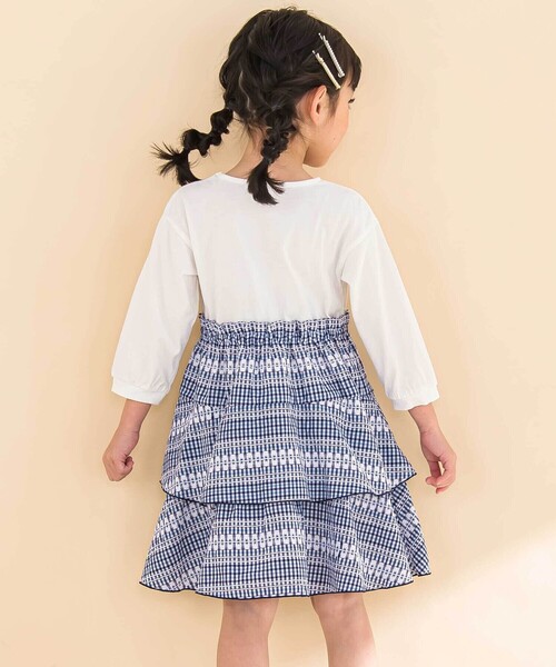 Noeil aime BeBe(ノイユエイムベベ)の「【お揃い】ギンガムティアードドッキングワンピース(80~130cm)(ワンピース・キッズ・ブルー系その他2/ピンク系その他・110cm/120cm/100cm/130cm/90cm)」の9枚目の写真