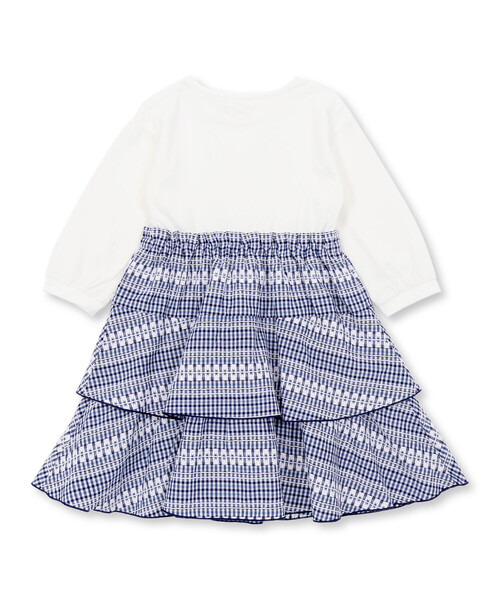 Noeil aime BeBe(ノイユエイムベベ)の「【お揃い】ギンガムティアードドッキングワンピース(80~130cm)(ワンピース・キッズ・ブルー系その他2/ピンク系その他・110cm/120cm/100cm/130cm/90cm)」の14枚目の写真