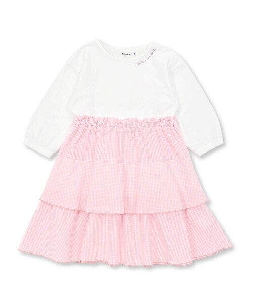 Noeil aime BeBe(ノイユエイムベベ)の「【お揃い】ギンガムティアードドッキングワンピース(80~130cm)(ワンピース・キッズ・ブルー系その他2/ピンク系その他・110cm/120cm/100cm/130cm/90cm)」の19枚目の写真