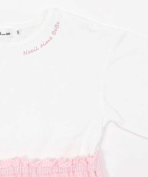 Noeil aime BeBe(ノイユエイムベベ)の「【お揃い】ギンガムティアードドッキングワンピース(80~130cm)(ワンピース・キッズ・ブルー系その他2/ピンク系その他・110cm/120cm/100cm/130cm/90cm)」の3枚目の写真