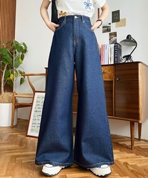 ワイドフレアデニムパンツ