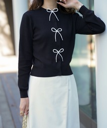 フロントリボン ニット カーディガン HUIT