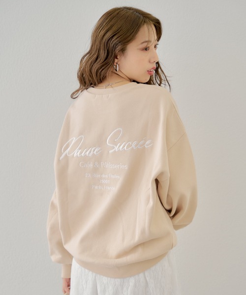 Chico（チコ）の「胸刺繍ロゴスウェット（Tシャツ/カットソー・レディース・グレー/ネイビー/オートミール/ピンク・FREE）」の4枚目の写真