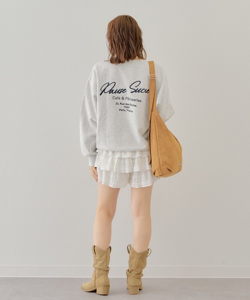 Chico（チコ）の「胸刺繍ロゴスウェット（Tシャツ/カットソー・レディース・グレー/ネイビー/オートミール/ピンク・FREE）」の12枚目の写真