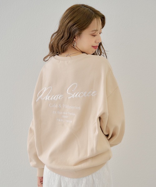 Chico（チコ）の「胸刺繍ロゴスウェット（Tシャツ/カットソー・レディース・グレー/ネイビー/オートミール/ピンク・FREE）」の13枚目の写真