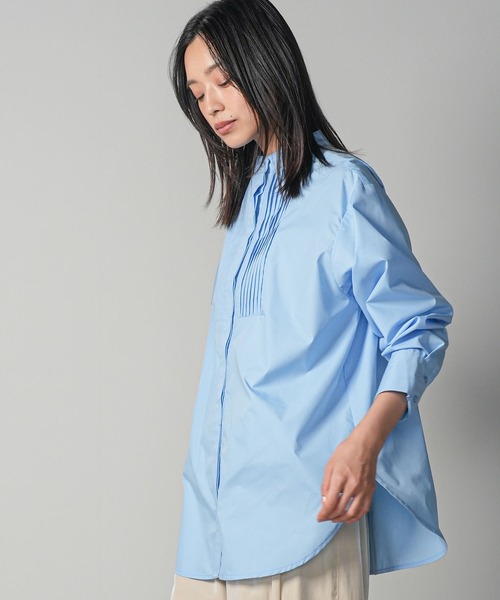 mili an deni（ミリアンデニ）の「ノーカラータキシードシャツ（シャツ/ブラウス・レディース・ブラック/サックスブルー/ブルー/オフホワイト・L/M）」の20枚目の写真