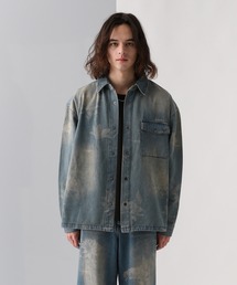 HARE | 【SET UP対応】フラワープリントデニムBIGシャツ(HARE)(シャツ/ブラウス)