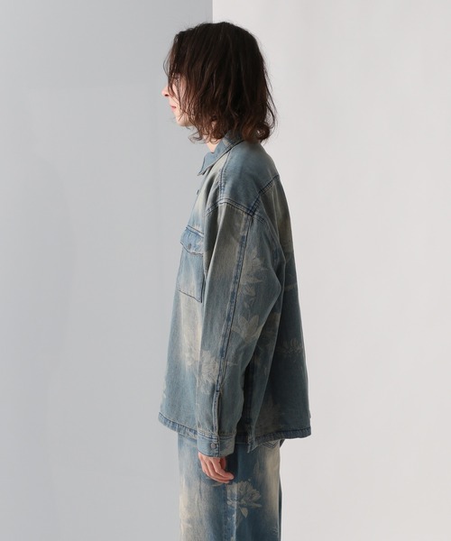 HARE（ハレ）の「【SET UP対応】フラワープリントデニムBIGシャツ(HARE)（シャツ/ブラウス・メンズ・ブラック/ブルー・FREE）」の10枚目の写真