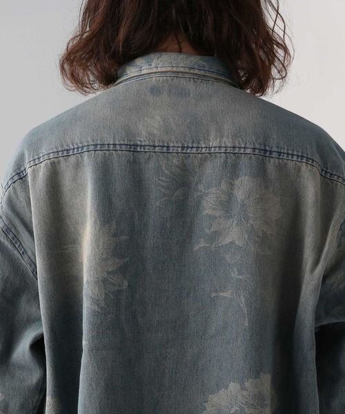 HARE（ハレ）の「【SET UP対応】フラワープリントデニムBIGシャツ(HARE)（シャツ/ブラウス・メンズ・ブラック/ブルー・FREE）」の13枚目の写真