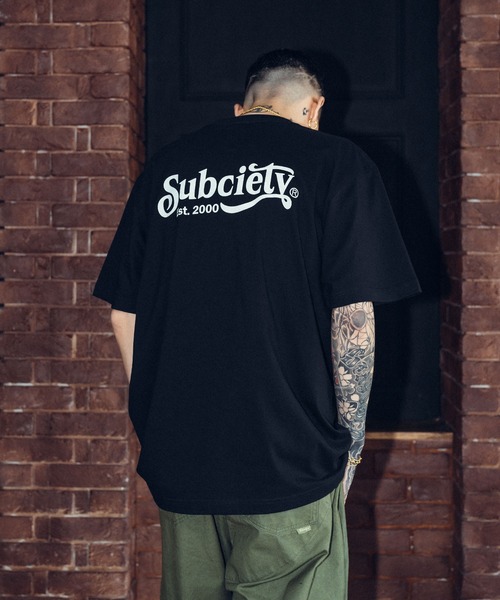 Subciety（サブサエティ）の「Stream tee（Tシャツ/カットソー・メンズ・ホワイト/オレンジ/ブラック×ブラック/ブラック・SMALL/MEDIUM/LARGE/X-LARGE/XX-LARGE）」の13枚目の写真