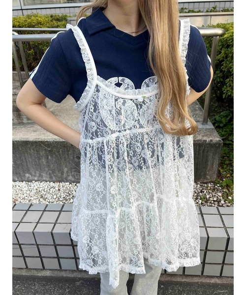 セール】ローズポイントレースミニワンピース（ワンピース）｜WC