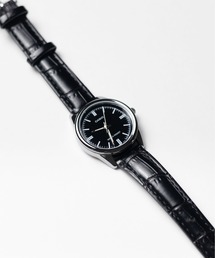 《CASIO(カシオ)》アナログ ラウンド シルバー レザー 腕時計