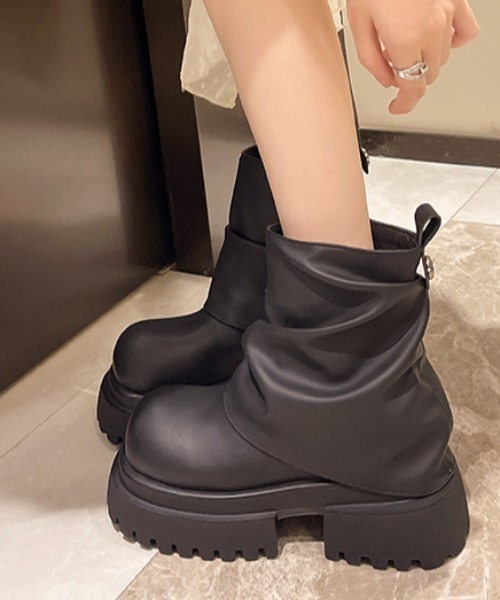 lilful（リルフル）の「厚底ショートエンジニアブーツ（ブーツ・レディース・ブラウン/ブラック・37/36/35）」の15枚目の写真