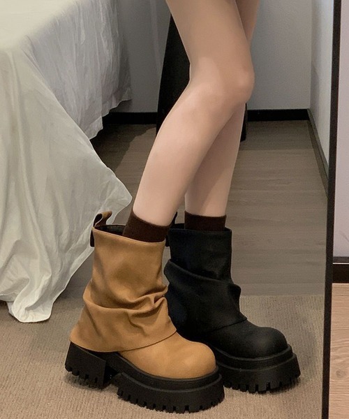 lilful（リルフル）の「厚底ショートエンジニアブーツ（ブーツ・レディース・ブラウン/ブラック・37/36/35）」の18枚目の写真