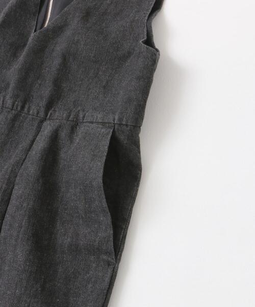 FORK&SPOON(フォークアンドスプーン)の「FORK&SPOON 綿麻デニムオールインワン(サロペット/オーバーオール・レディース・ワンウォッシュ/ブラック・1/2)」の3枚目の写真