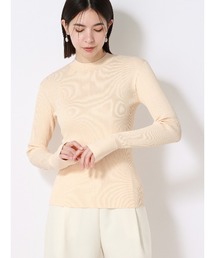 ハイネックリブニット フレアスリーブ ハンドウォッシュ ストレッチレーヨン 無地