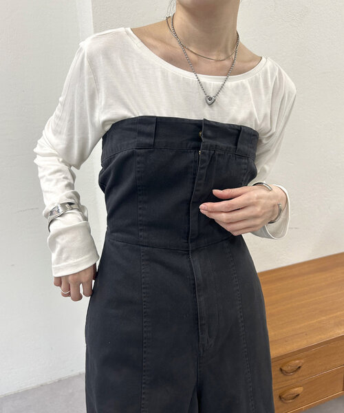 mystic（ミスティック）の「Dickies 製品染めベアオールインワン（その他パンツ・レディース・ライム/ブラック・LARGE/MEDIUM）」の6枚目の写真