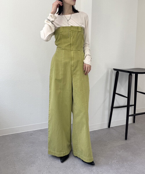 mystic（ミスティック）の「Dickies 製品染めベアオールインワン（その他パンツ・レディース・ライム/ブラック・LARGE/MEDIUM）」の14枚目の写真