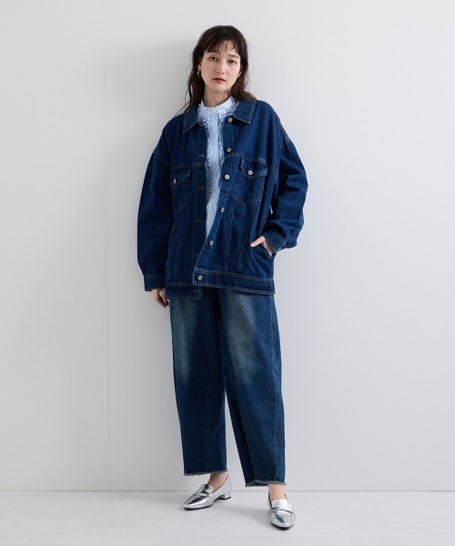 VICKY（ビッキー）の「オーバーシルエットデニムジャケット≪洗濯機で洗える≫（デニムジャケット・レディース・ブラック/ブルー/ネイビー・M/L）」の9枚目の写真