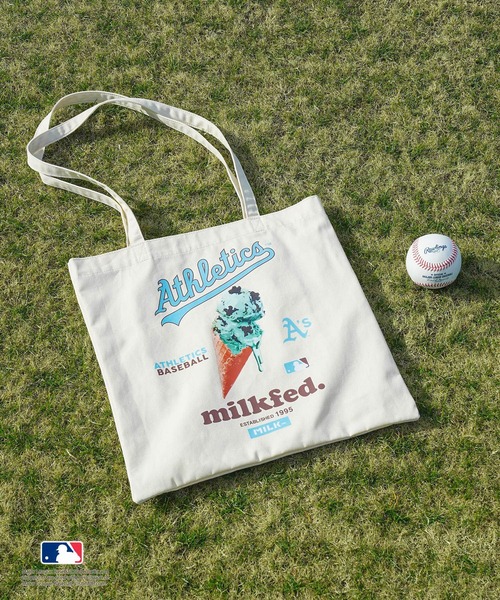 MLB(メジャーリーグベースボール)の「MILKFED. × MLB TOTE(トートバッグ・レディース・ホワイト/ブラウン/ピンク/ライトブルー・ONE SIZE)」の10枚目の写真