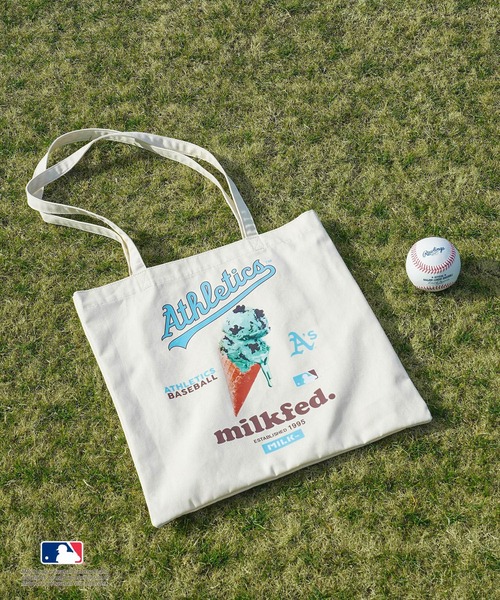 MLB(メジャーリーグベースボール)の「MILKFED. × MLB TOTE(トートバッグ・レディース・ホワイト/ブラウン/ピンク/ライトブルー・ONE SIZE)」の11枚目の写真
