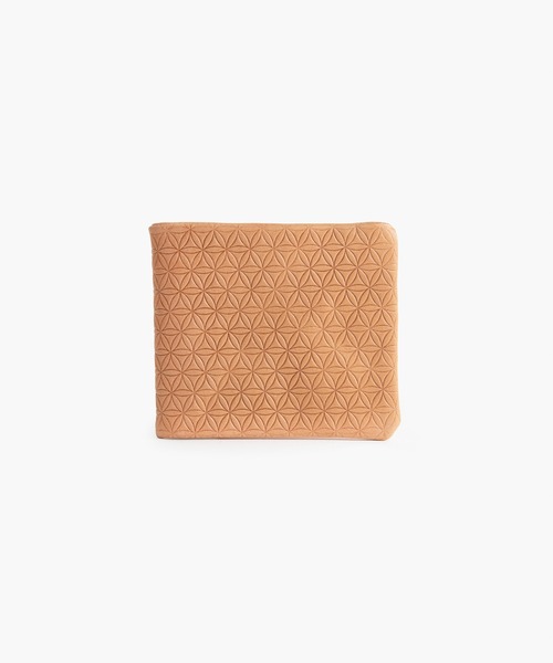 Naturally-tanned leather “Flower of life” bifold wallet（財布 
