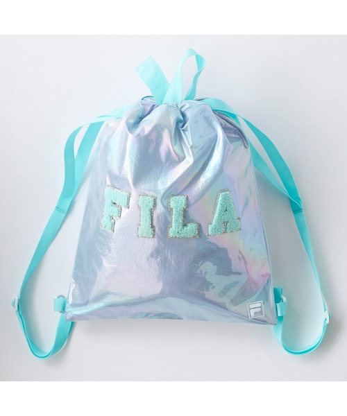 FILA(フィラ)の「FILA フィラ ナップザック 開閉簡単 ブランド ロゴ オーロラ スポーツバッグ プールバッグ 巾着バッグ(バックパック/リュック・キッズ・サックスブルー/ピンク/ホワイト/イエロー・FREE)」の3枚目の写真