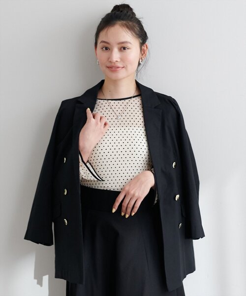 【新品】natural couture べこべこ金釦綿麻テーラードジャケット　F 新品】natural couture べこべこ金釦綿麻テーラードジャケット F