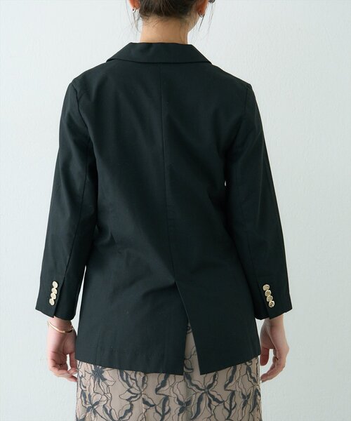 natural couture（ナチュラルクチュール）の「osonoべこべこ金釦綿麻テーラードジャケット（ブルゾン・レディース・ネイビー/ベージュ/ブラック/ライトベージュ・FREE）」の17枚目の写真