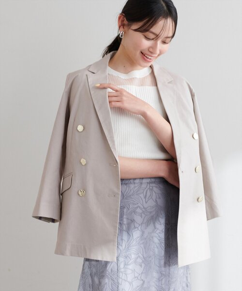 osonoべこべこ金釦綿麻テーラードジャケット（ブルゾン