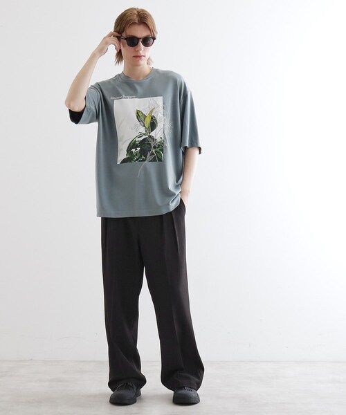 tk.TAKEO KIKUCHI（ティーケータケオキクチ）の「フラワープリントTシャツ（Tシャツ/カットソー・メンズ・ライトグリーン/ホワイト/ブラック・01/03/02）」の15枚目の写真