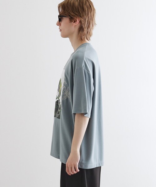 tk.TAKEO KIKUCHI（ティーケータケオキクチ）の「フラワープリントTシャツ（Tシャツ/カットソー・メンズ・ライトグリーン/ホワイト/ブラック・01/03/02）」の8枚目の写真