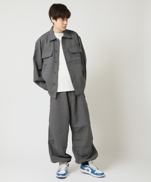 ARCADE（アーケード）の「ワイドシルエット ウエストゴム 裾ドローコード パラシュートパンツ NEOSARTIC（チノパンツ・メンズ・ブラック/カーキ/チャコールグレー/アイボリー・L/LL/M）」の12枚目の写真