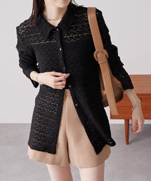 mystic | 襟付きレースカーディガン(Tシャツ/カットソー)