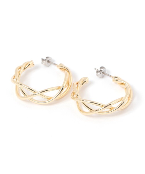 LAKOLE（ラコレ）の「ツイストフープピアス / 323235（ピアス（両耳用）・レディース・その他1/その他2・FREE）」の2枚目の写真