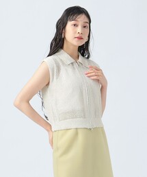 BEAMS HEART（ビームスハート）の「ラメニット メッシュ ポロベスト（ベスト）」