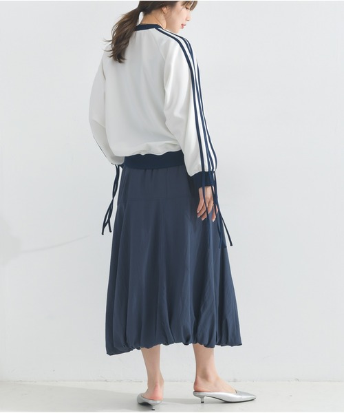 OandI（オーアンドアイ）の「ラインリボンジャージブルゾン（その他アウター・レディース・ブラック/オフホワイト・FREE）」の7枚目の写真