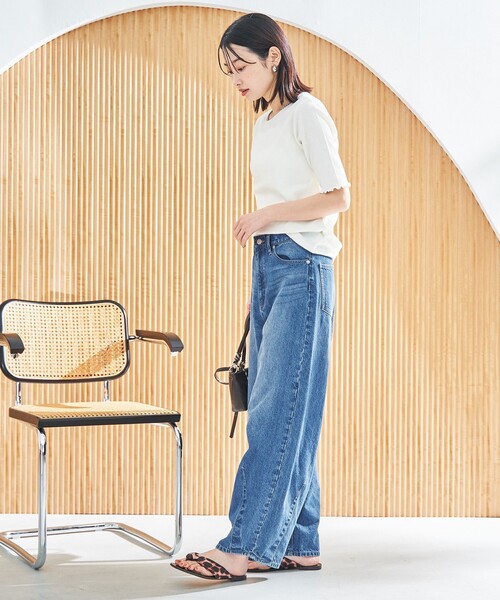 coen（コーエン）の「メロークルーリブTシャツ（Tシャツ/カットソー・レディース・ブラック/オフホワイト/オレンジ/その他1/コバルトブルー・M/L）」の10枚目の写真