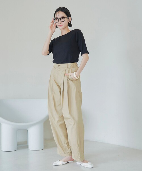 coen（コーエン）の「メロークルーリブTシャツ（Tシャツ/カットソー・レディース・ブラック/オフホワイト/オレンジ/その他1/コバルトブルー・M/L）」の15枚目の写真