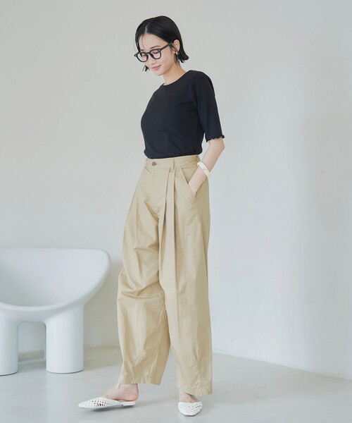 coen（コーエン）の「メロークルーリブTシャツ（Tシャツ/カットソー・レディース・ブラック/オフホワイト/オレンジ/その他1/コバルトブルー・M/L）」の17枚目の写真