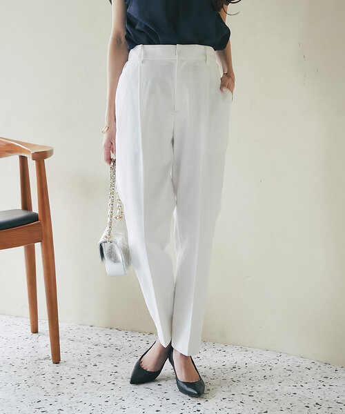 美品 La boutique bonbon ハイウエストテーパードパンツ 36 オリジナルファッション - □La boutique BonBon□ハイウエスト